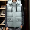 Gilets pour hommes 2023 automne hiver hommes coton brillant gilet veste sans manches vers le bas gilet mâle décontracté grande taille manteau léger