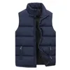 Men's Down Parkas Mens Bubble Padded Vest Jackets Autumn Winter Warm Zipper Top Clothes Versatile Waterproof Down Thickened Sleeveless Coats 231026