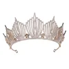 Prinzessin Krone Hochzeit Braut Meerjungfrau König Königin Barock Gold Kristall Krone Stirnband Geburtstag Frauen Haarschmuck Tiara für Mädchen W227y