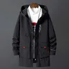 Мужские свитера Корейская мода Oversize 7XL 8XL 2023 Повседневная мужская черная ветровка Куртки Длинный плащ для весенне-осенней зимней одежды J231026
