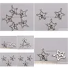 Ciondoli 150 pezzi in lega di argento anticato design su un lato stella angelo pendenti con ciondolo 25 x 29,5 mm risultati di consegna di gioielli fai da te Compone Dhypo