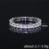 Silver Women Wedding Ring Vintage Fashion Jewelry CZ Diamond Engagement Rings Gift with Box2379