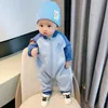 Rompers Winter born Baby Clothes Plush Zipper Jumpsuit Cute Cartoon Baby Boys Girls Romper Long Sleeve Warm Kids Bodysuit 0-12M 231025