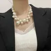 Chokers Elegant Imitation Pearl Women's Necklace Big Pearls Beads Choker Necklaces Party Wedding Bride Jewelry Girls Gifts 231025