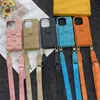 Dla iPhone 15 Pro Max Cage Case Designer Crossbody Portfel Portfel Uchwyt karty Apple iPhone 14 Pro 13 12 11 x