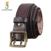 Belts FAJARINA Mens Retro Cowhide Leather Brass Double Pin Buckle Metal Belt for Men Top Quality Solid Cow Skin 3.8cm N17FJ950 YQ231026
