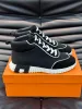 Winter Famous Design Men Bouncing Sneaker Shoes Luxury Calfskin Suede Sports Goatskin Light Sole High Top Trainers Comfort Casual Walking