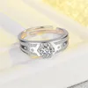 Anelli a grappolo Sei uomini regolabili Anello Sterling 925 Ringen Festa di fidanzamento Sposo Gioielli da sposa Promessa d'amore Bague