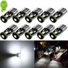 Car 10 Pcs T10 W5w Led Bulbcanbus 12v 7000k White Signal Light Car Interior Dome Maps Reading Trunk Wedge Side License Plate Lamps