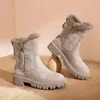 Boots Snow Women Winter Warm Fashion Designer Platform Gladiator Nonslip Short Plush Flats Suede Shoes Mujer 231026