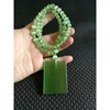 Pendant Necklaces Wholesale Apple Green Opal Tigereye Tranquility And Peace Plate Necklace Sweater Chain -like