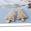 Boucles d'oreilles pendantes en forme d'arbre de noël blanc, perles et strass, goutte d'eau, bijoux pour femmes, cadeau de fête, 2023