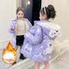 Down Coat Girls Winter Cotton Coat Korean Children's Fashion Down Cotton Coat Kids Jackor For Girls Clothing Girls 7 9 10 11 12 Years 231025