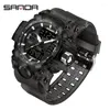 Wristwatches SANDA G Style Step Calorimeter Single Electronic Watch Nightlight Waterproof Sports Double Display LED Digital Quartz Men