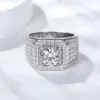 2023 Fashion Man Jewelry 925 Sterling Silver Men Rings Def VVS 5CT Diamond Luxury Moissanite Hip Hop Ring