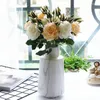 Decorative Flowers Artificial 3 Forks Moisturizing Rose Flower Wedding Home Furnishing El Shopping Mall Pography Props