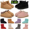 Bottes enfants Kid Tasman pantoufles Australie enfants botte de neige hiver enfant en bas âge classique ultra mini garçons chaussons enfant fourrure enfant pour filles bébé avec des arcs jtd