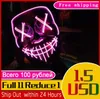 104 rubli Halloween LED maschera terrorizzata Macka lampeggiante LED maschera di luce al neon per la decorazione della festa di compleanno in maschera di nozze2137342