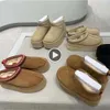 Designer Ultra Mini Plataforma Bota Mulher Tazz Chinelos Tasman Slides Inverno Tornozelo Austrália Botas de Neve Fundo Grosso Couro Real Quente Botas Fofas Tamanho 35-44