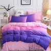 Set di biancheria da letto Set di biancheria da letto viola sfumato rosa comodo copripiumino trapunta morbida federe lenzuolo biancheria da letto di moda vendono bene 231025