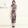 Etnische kleding lange cheongsam slanke slik vintage jurk Chinese traditionele kostuums zomerjurken 4XL 8 kleuren