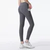 Active Pants Lu LOGO med hög midja yogapockar kvinnor naken mage kontroll sport gymnel leggings kvinnliga träning tights sportw