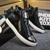 Dress Shoes Trendy Black High Top Mens Skateboard Hip Hop Snake Skin Luxury Sneakers Men Outdoor Casual Sport Skateboarding Man 231025