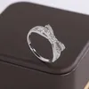 Cluster Rings 925 Sterling Silver Ring For Women Beautiful Bow Sparkly Zircon Jewelry Party Engagement Wedding