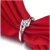 Кольца Sier Кольца для женщин Круглое кольцо с кристаллами Обещание Обручальное обручальное кольцо Прямая доставка Dhgarden Otx8M