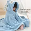 Towels Robes Thickened Bath Towels Cute Children born Baby Super Soft Absorbent Pure Cotton Hooded Cloak Bath Towel Can Be Worn Blanket 231024