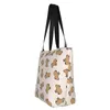 Shopping Bags Kawaii Printing Animal Capybara Tote Portable Canvas Shopper Shoulder Handbag