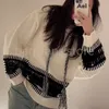 Designer Sweaters for Women Fashion Knitted Hoodies with Hat Ethnic Style Jacquard Sweater for Autumn Winter Festival Gifts 25197