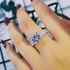 2018 NIEUW Ontwerp 925 sterling zilveren mode luxe trouwring verlovingsring vinger hele sieraden211j