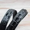 Belts Real Crocodile Genuine Leather Belt Men Black Designer for 3.4CM Width Male Strap 100-125CM Luxurious Trouser YQ231026