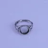 Anneaux de cluster Fashion Thai Silver Bague Base 925 Réglage sans pierres précieuses en détresse Retro Craft Bijoux