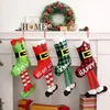 Calcetines medias de decoración con santa claus navidad encantadora para niños bolso de regalo de dulces chimenea nave tree1027 2024