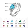 Wedding Rings Personalized Birthstone for Women Customized Engraving Promise Engagement Ring Gifts Mother Mom 231025