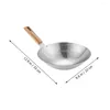 Poêles en acier inoxydable plaque de cuisson traditionnelle Wok chinois petite poêle à gaz ustensiles de cuisine accessoires de cuisson Saute