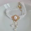 Collier ras du cou en perles d'imitation pour femmes, multicouches, accessoires de fête élégants, bijoux romantiques et intemporels, style de styliste C1421
