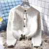 Women's Sweaters Korejepo Purple Gentle Style Sweater Round Neck Coat Women Loose Winter Japanese Clothes Soft Overlay Knitted Cardigan
