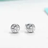 Pendientes de plata de ley 925 con diamante moissanita redondo de alta calidad O.5ct 1ct