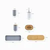 Bath Accessory Set Toiletries Vanity Bathroom Holder Soap Organizer Closets Plastics Jewelry Dish Countertop Dressers Dispenser Plate