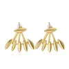 Stud Rock Punk Spike Smooth Marquise Shape Ear Earrings For Women Party Jewelry Gold Sier Plated Metal Jacket Drop Delivery DH6SR