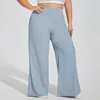 LUwomen-1610 Pantalon de Yoga grande taille pantalon à jambes larges taille haute pantalon de sport décontracté élastique séchage rapide pantalon de Fitness