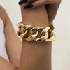Charm Armbänder Retro Einfache Hip Hop Dicke Gliederkette Armband Damen CCB Material Übertrieben Cool Twist Thicks Glamour Girl Schmuck 231027
