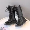 Boots Girls 'High Boots New Rhinestone Princess Side Zipper Long Boots 2023 Autumn/Winter Children's Black Version Fashion Boots 231027