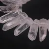 35-38pcs Strand Tamanho Grande Raw Clear Crystal Quartz Top Pontos Perfurados Polido Gemas Naturais Tusk Stick Spike Pingente Beads Bulk 2305B