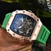 Mode chronograaf horloges voor heren Mode militaire sport siliconen band polshorloge met automatische datum waterdicht quartz horloge