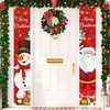 Dekoracje świąteczne świąteczne dekoracje drzwi Wesołych Świąt Banner wystrój domu do domu wiszący świąteczny ornament Navidad Happy Year Prezent 2024 231027
