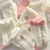 Calzini da donna Ragazza 5 Set di cotone bianco per l'estate giapponese carino primavera Lolita corto adorabile volant dolce